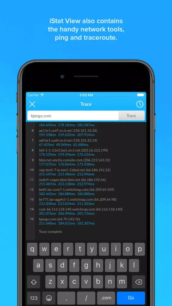 Capturas de pantalla de iStat View