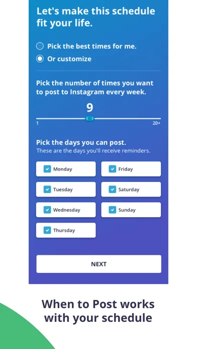 WhenToPost: Best Times to Post سکرین شاٹس
