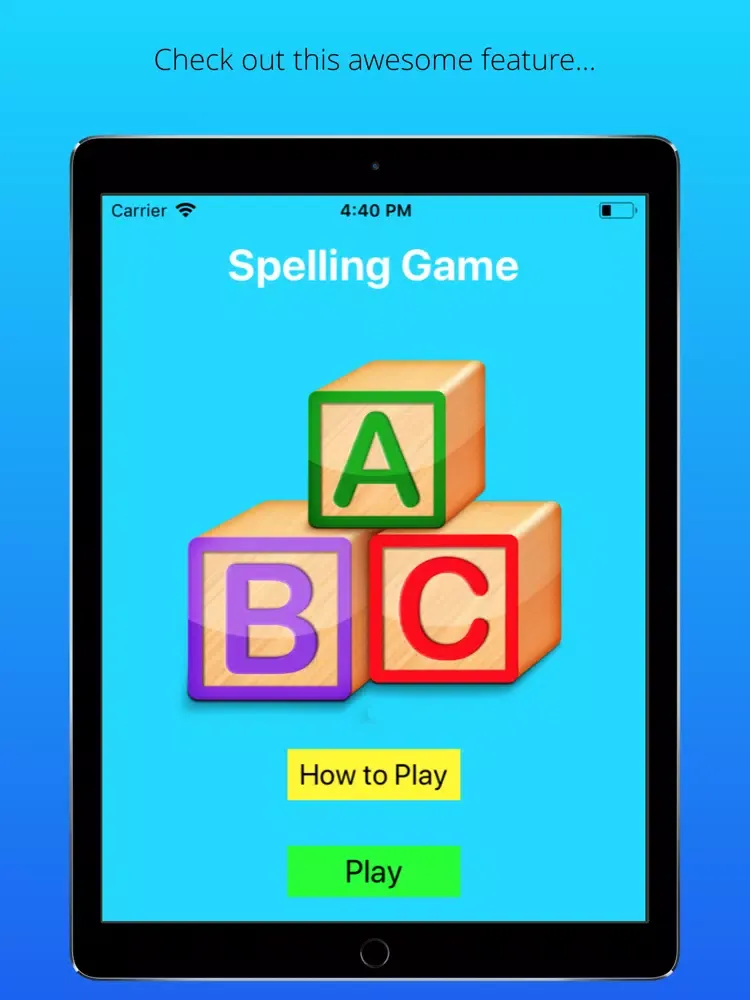 The Spelling Game iPad  स्क्रीनशॉट