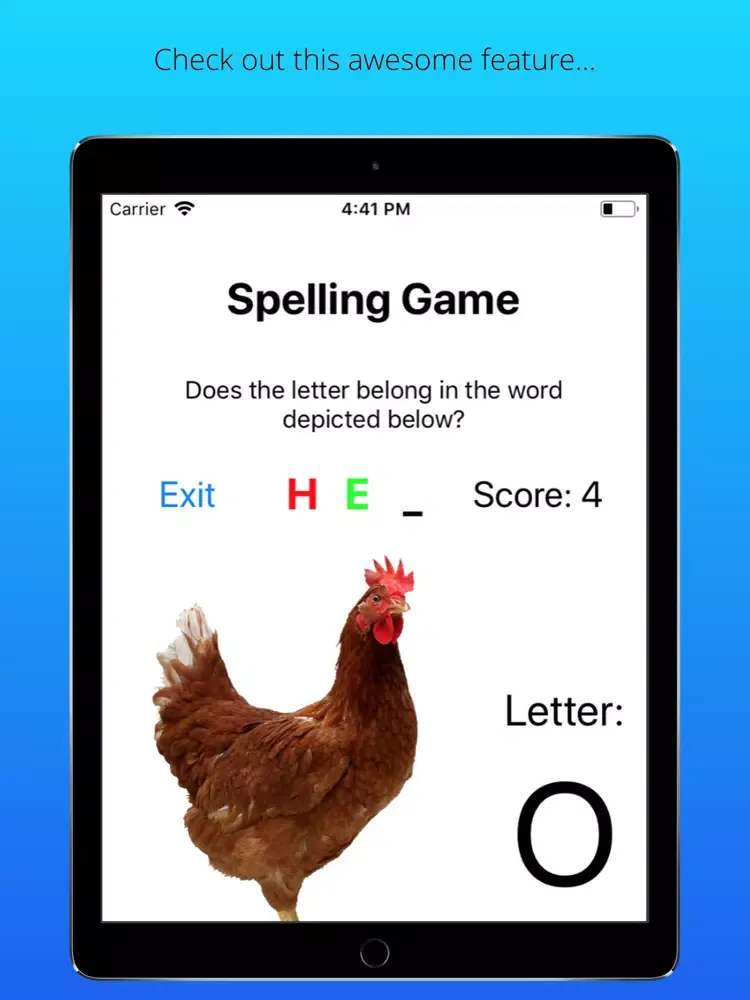 The Spelling Game iPad  स्क्रीनशॉट