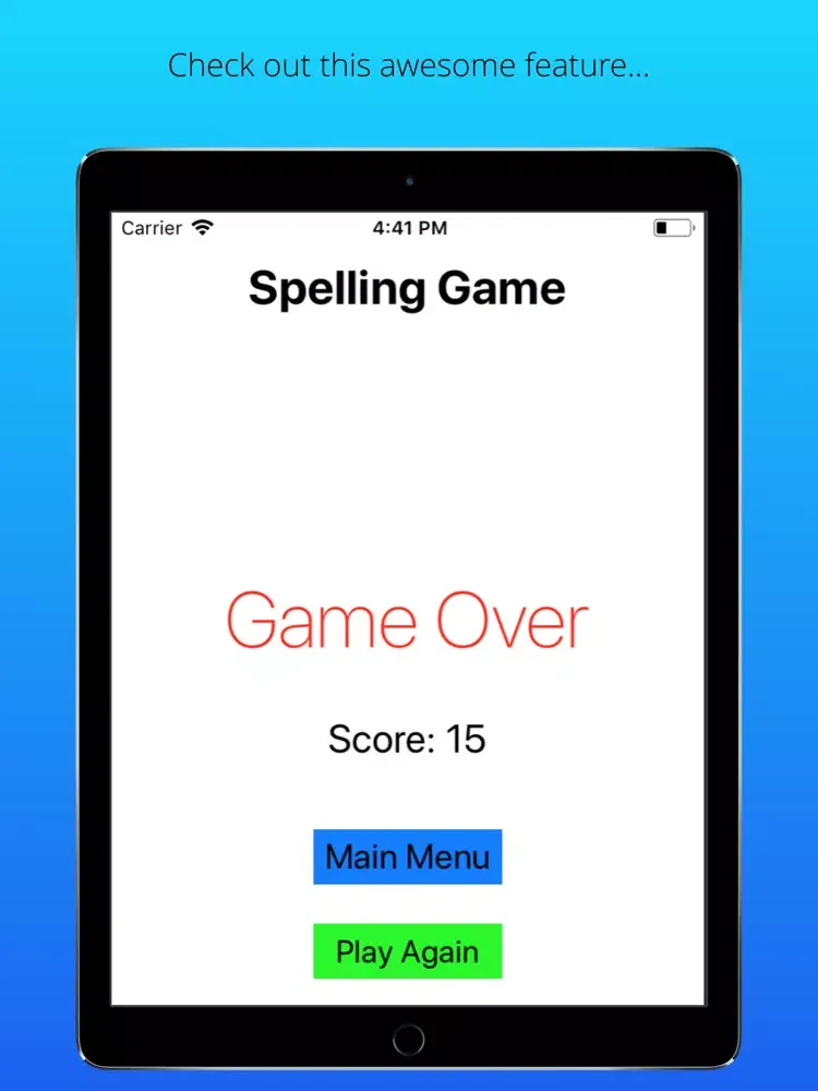 The Spelling Game iPad  स्क्रीनशॉट