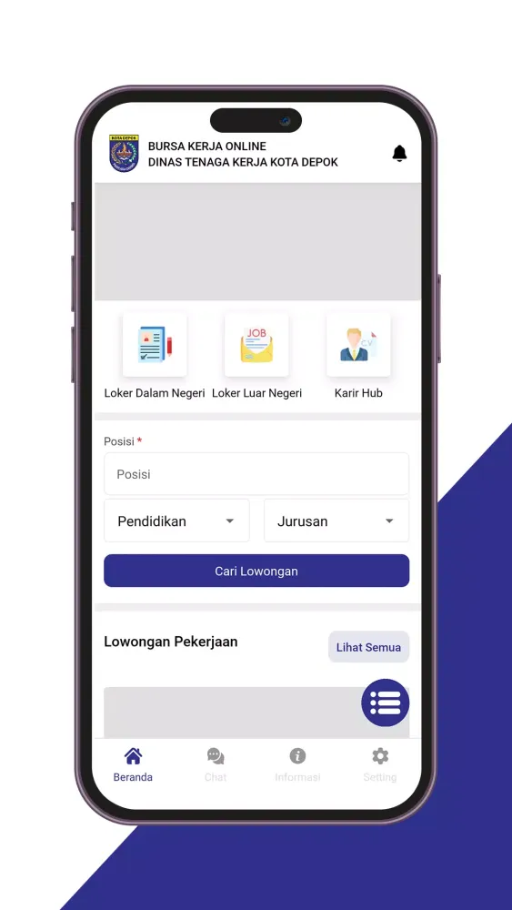 ภาพหน้าจอของ Bursa Kerja Online Kota Depok