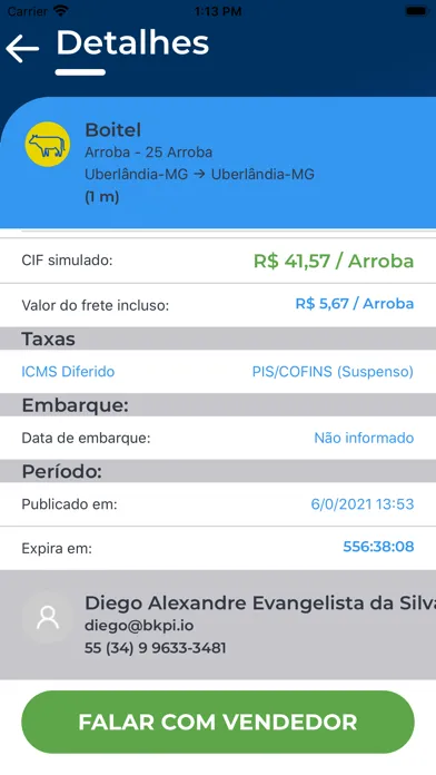 Capturas de tela do Radar Agro