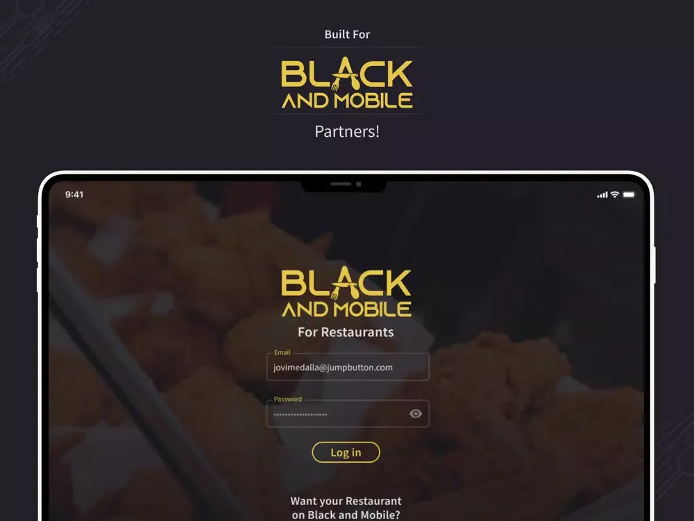 Black and Mobile Restaurant iPad  Screenshots