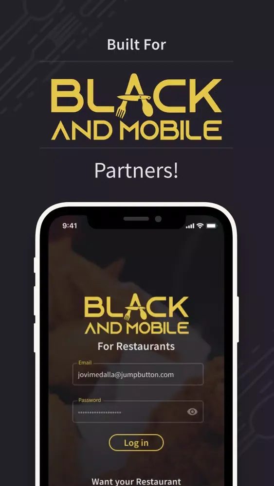 Black and Mobile Restaurant Screenshots