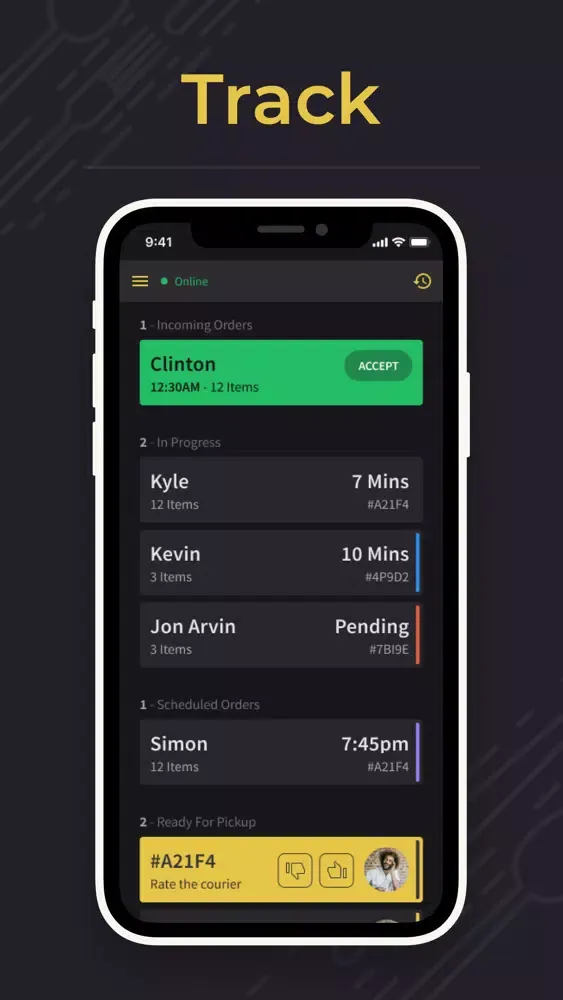 Black and Mobile Restaurant Screenshots