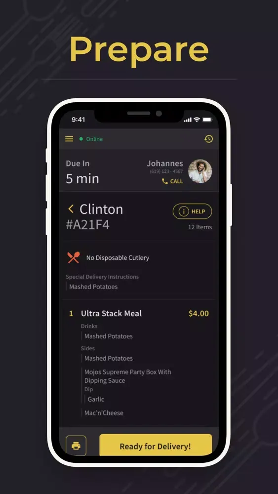 Black and Mobile Restaurant Screenshots
