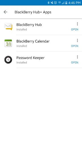 Capturas de pantalla de BlackBerry Hub+ Services