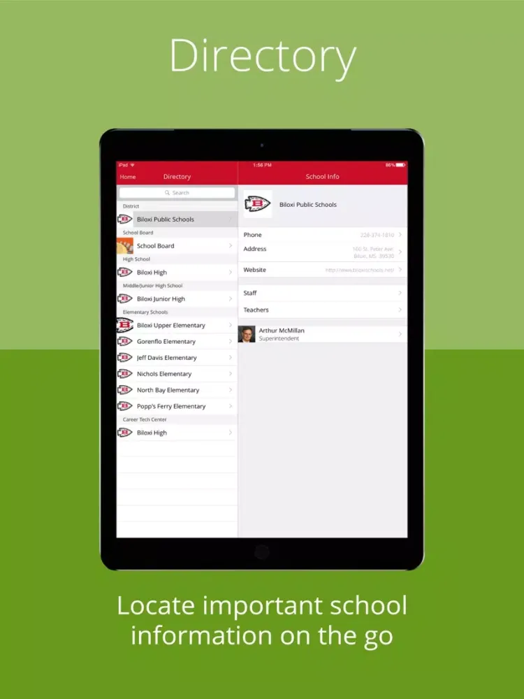 Biloxi Public Schools iPad  Screenshots