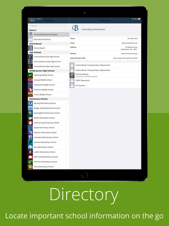 Central Bucks School District iPad  Screenshots