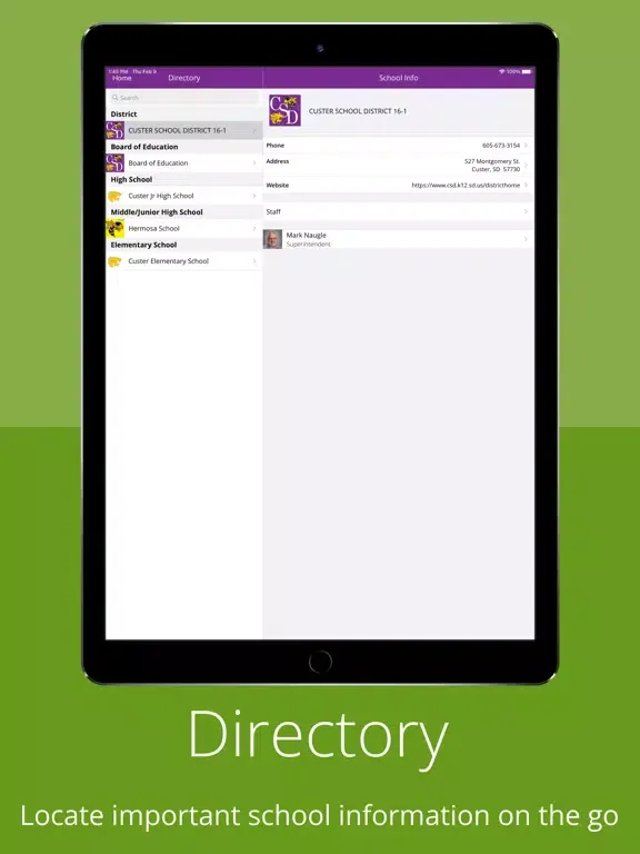 Custer School District iPad स्क्रीनशॉट