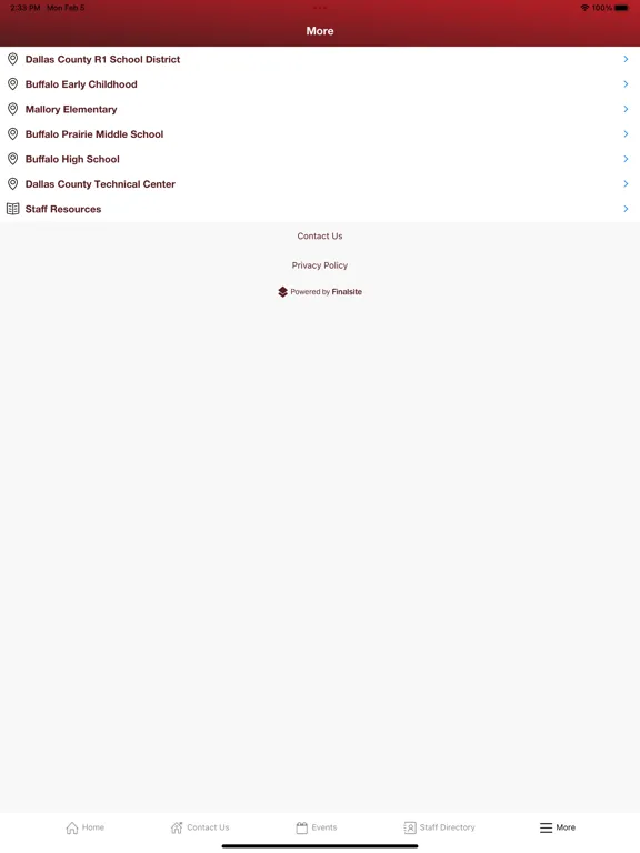 Capturas de pantalla de Dallas County School District iPad 