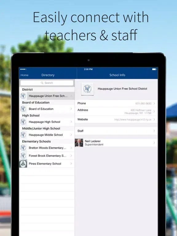 Скриншоты Hauppauge School District iPad 