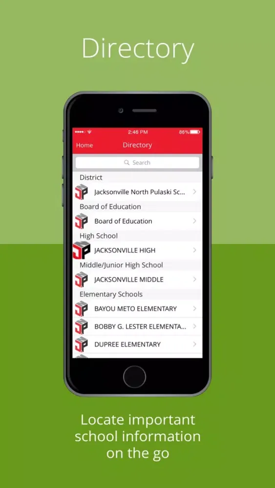 Capturas de tela do Jacksonville North Pulaski SD
