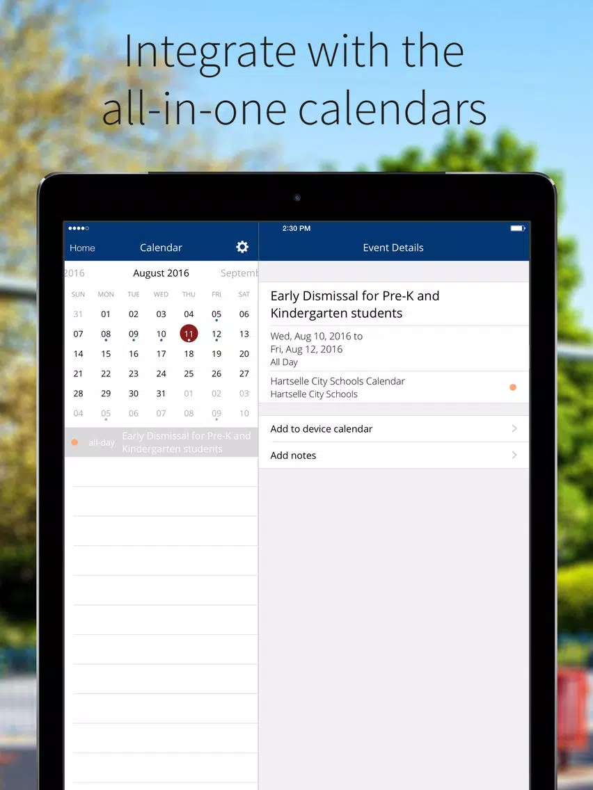 Tangkapan layar Northside Christian School iPad 
