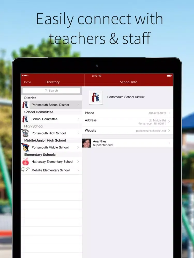 Screenshot di Portsmouth School Dept-RI iPad 