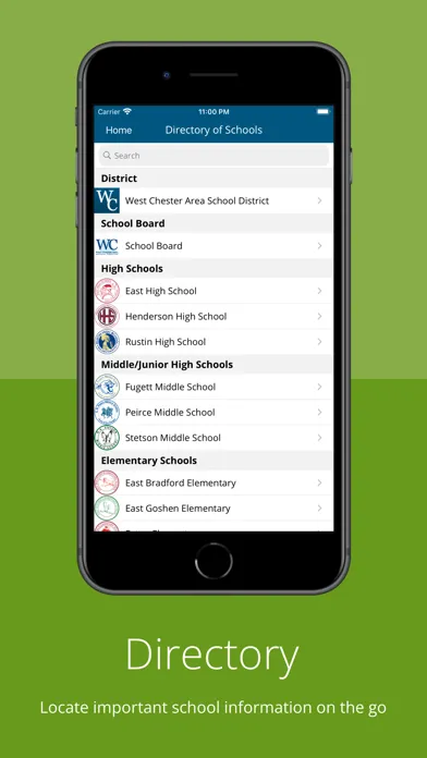 Tangkapan layar West Chester Area SD