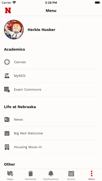 Tangkapan skrin Nebraska