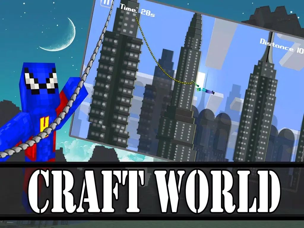 Tangkapan skrin Craft World - Multiplayer Rope Swing Game iPad