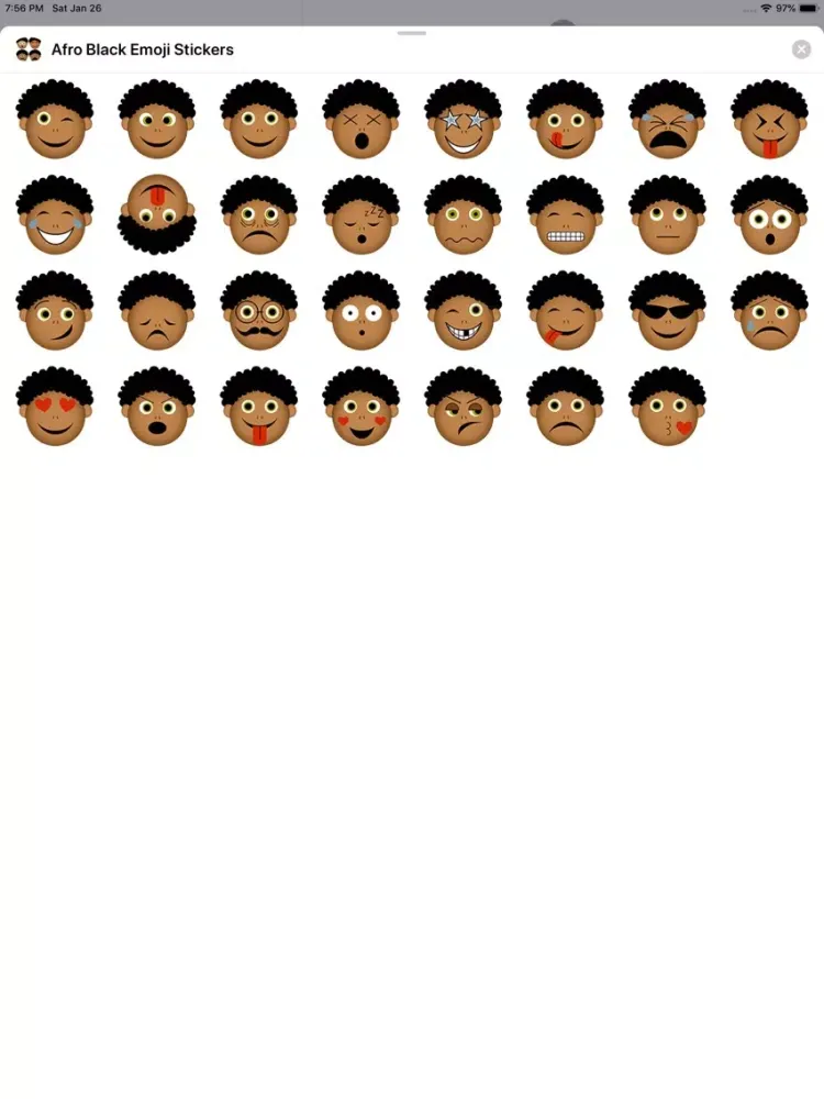 Capturas de tela do Afro Black Emoji Stickers iPad 