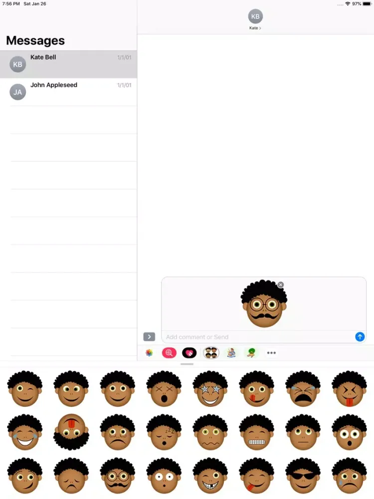 Capturas de tela do Afro Black Emoji Stickers iPad 