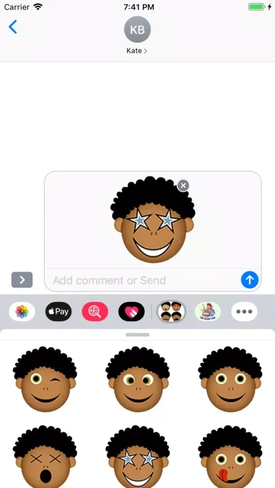 Capturas de tela do Afro Black Emoji Stickers