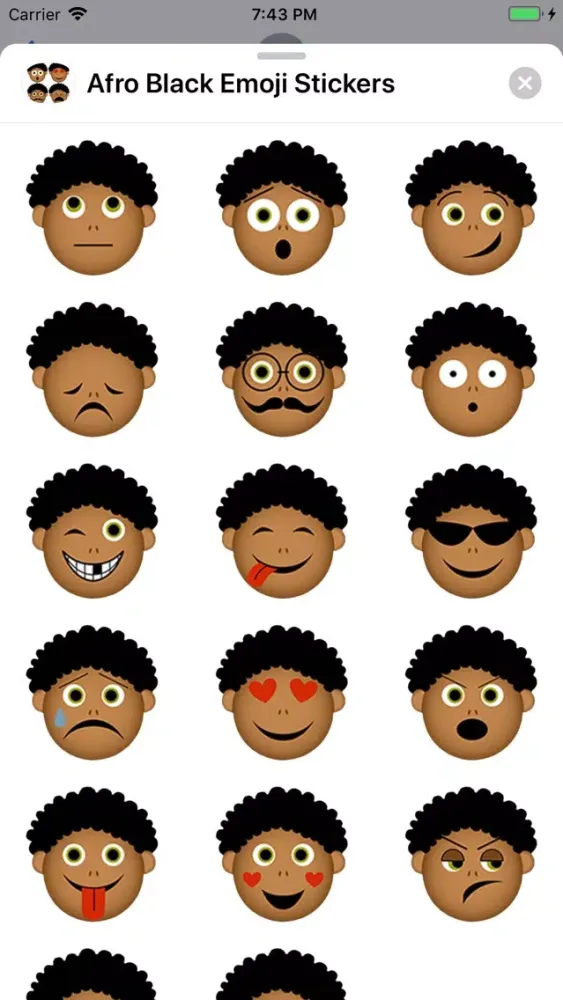 Capturas de tela do Afro Black Emoji Stickers