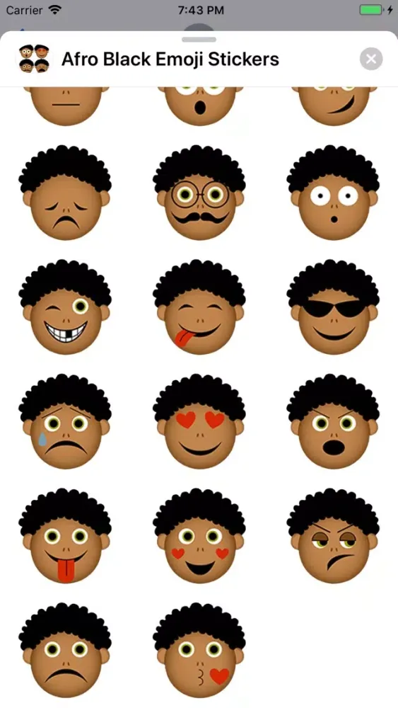 Capturas de tela do Afro Black Emoji Stickers