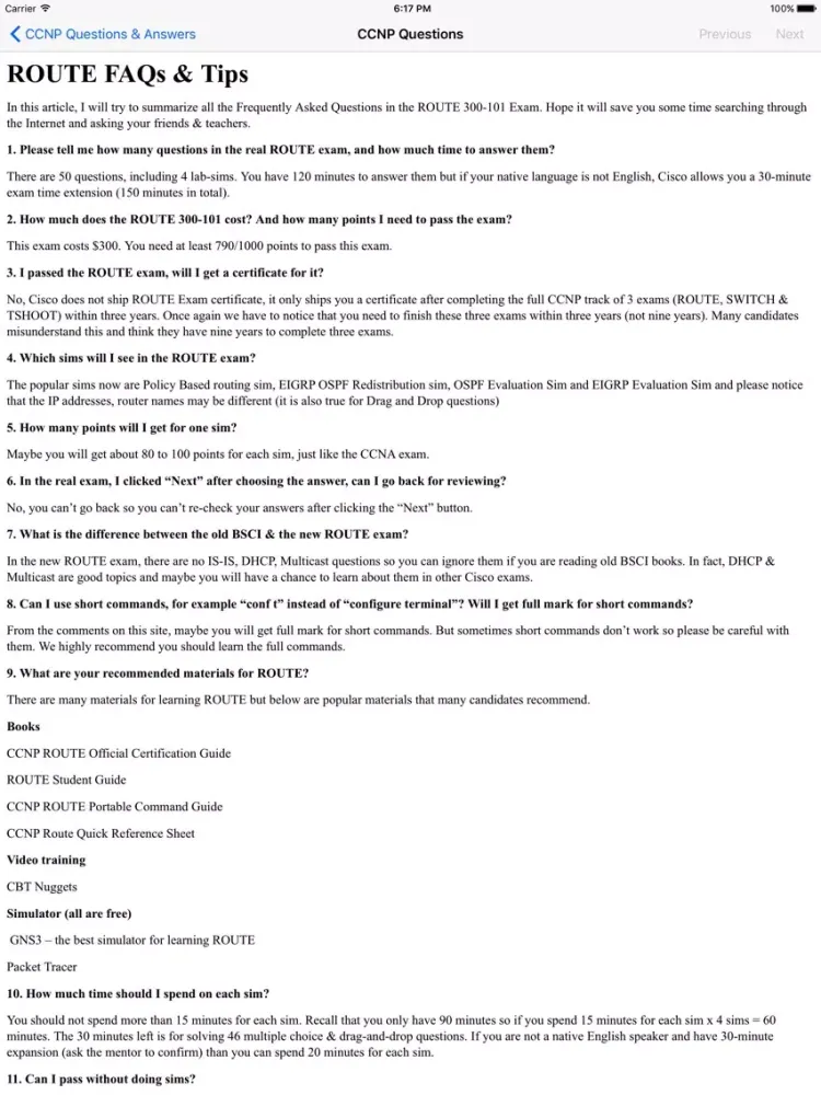 CCNP Question, Answer and Explanation iPad 应用截图