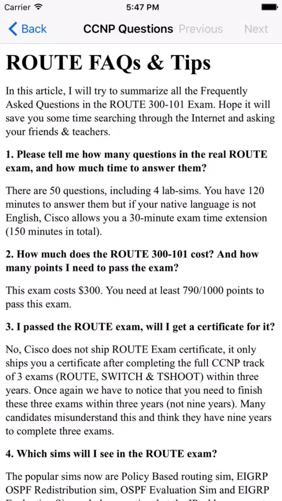 CCNP Question, Answer and Explanation应用截图