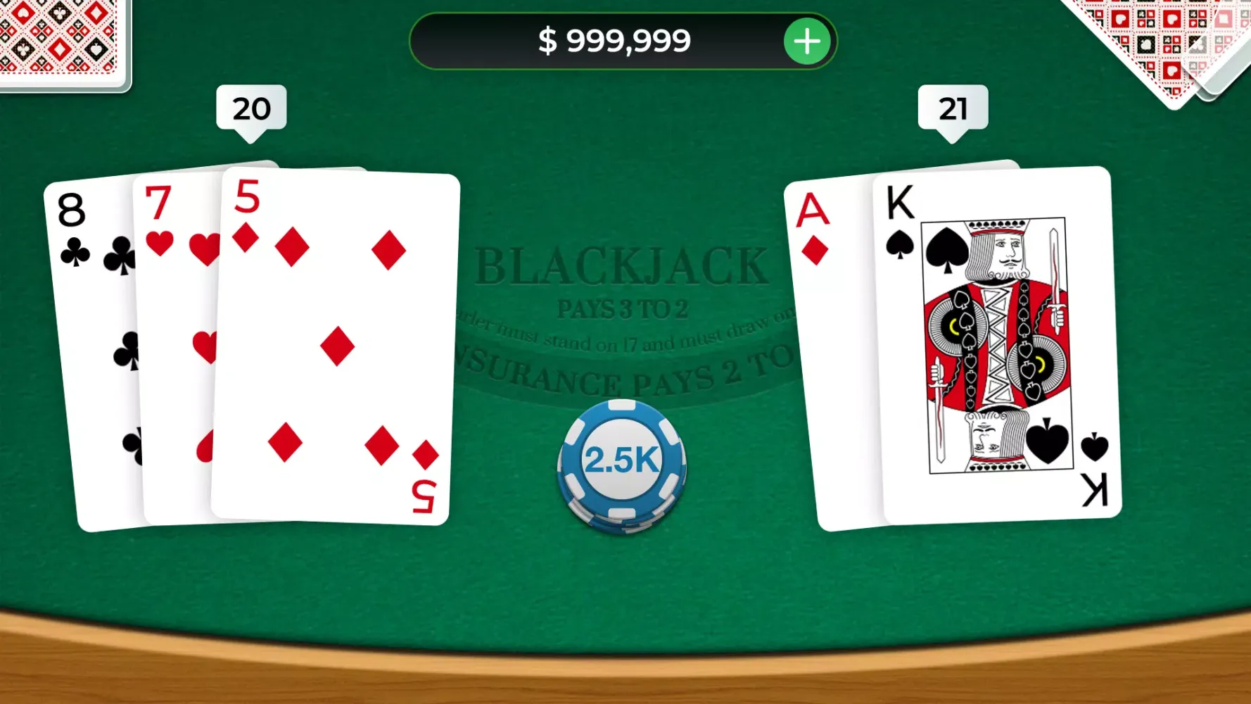 Blackjack应用截图