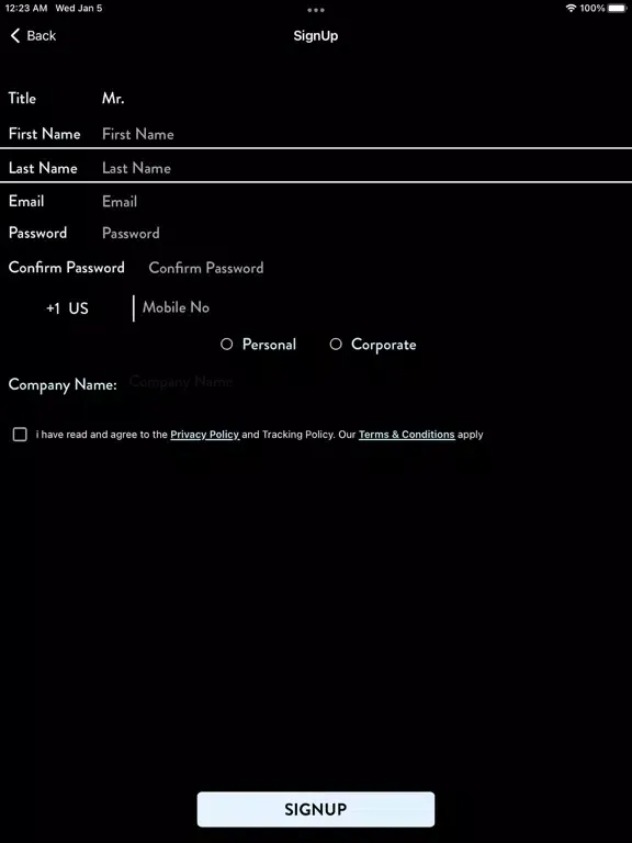 BCL Chauffeur iPad  Screenshots