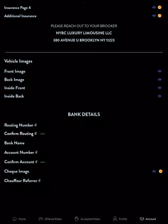 BCL Chauffeur iPad  Screenshots
