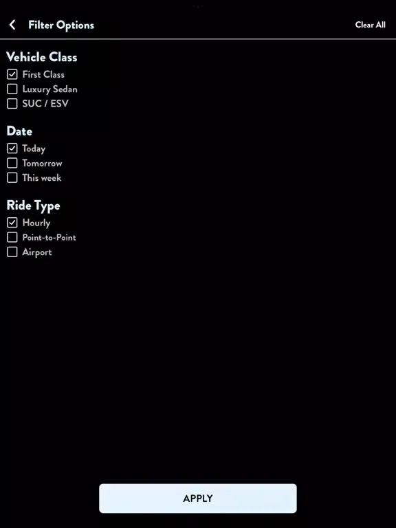 BCL Chauffeur iPad  Screenshots