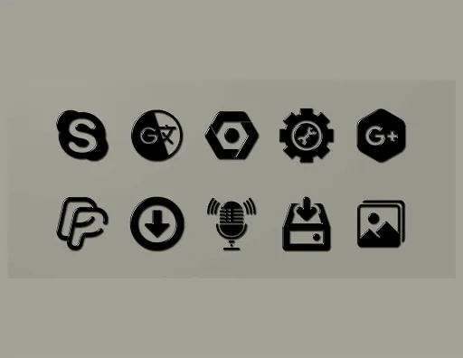 Tangkapan skrin Black-PD Icon Pack