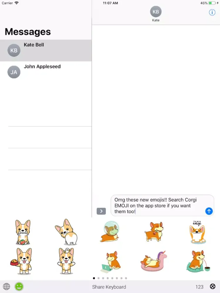Screenshot di Corgi Emoji iPad 