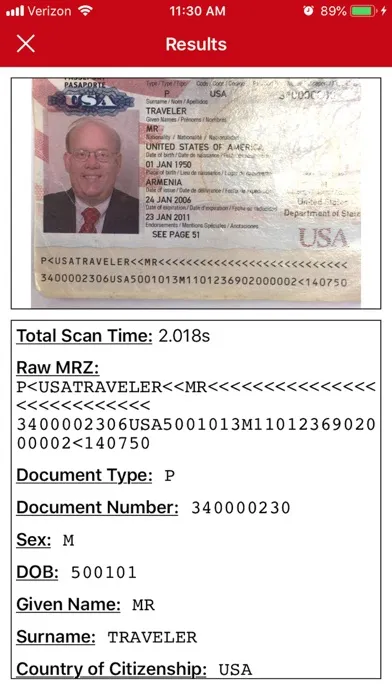 Screenshot di Xavier MRZ Scanner