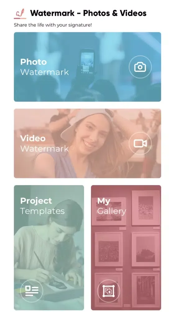 Watermark:Text on Photo Editor Screenshots