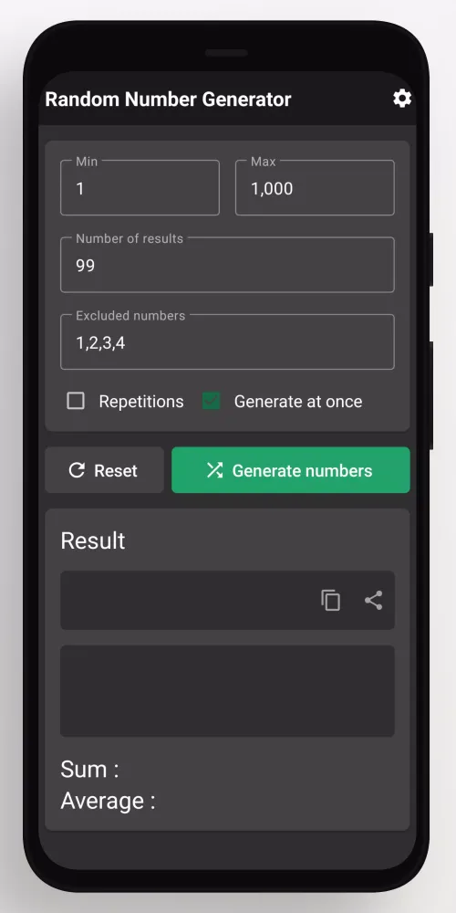 Random number generator سکرین شاٹس