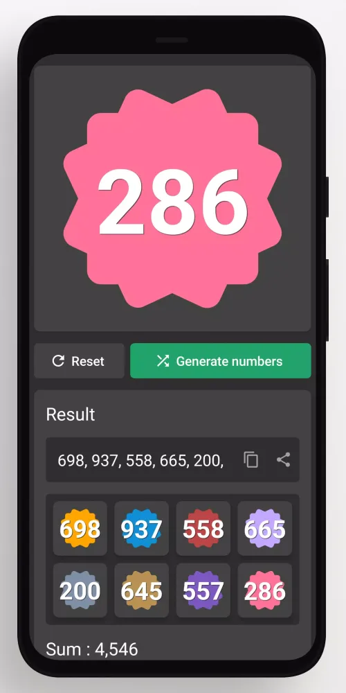 Random number generator سکرین شاٹس