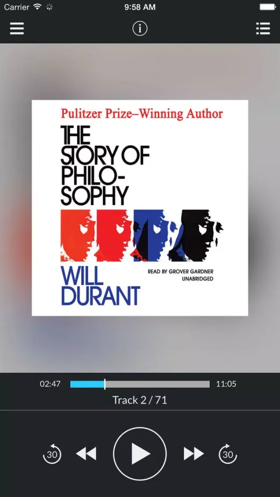 Captures d'écran de The Story of Philosophy: The Lives and Opinions of the Greater Philosophers (by Will Durant) (UNABRIDGED AUDIOBOOK)