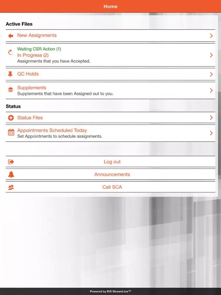 Tangkapan layar SCA Dashboard Mobile iPad 