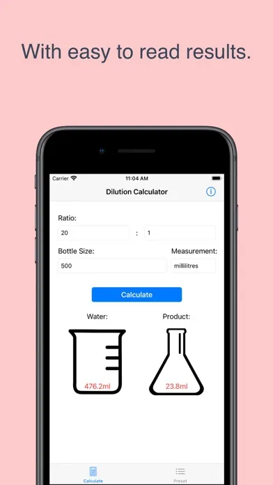 Dilution Calculator Ekran Görüntüleri