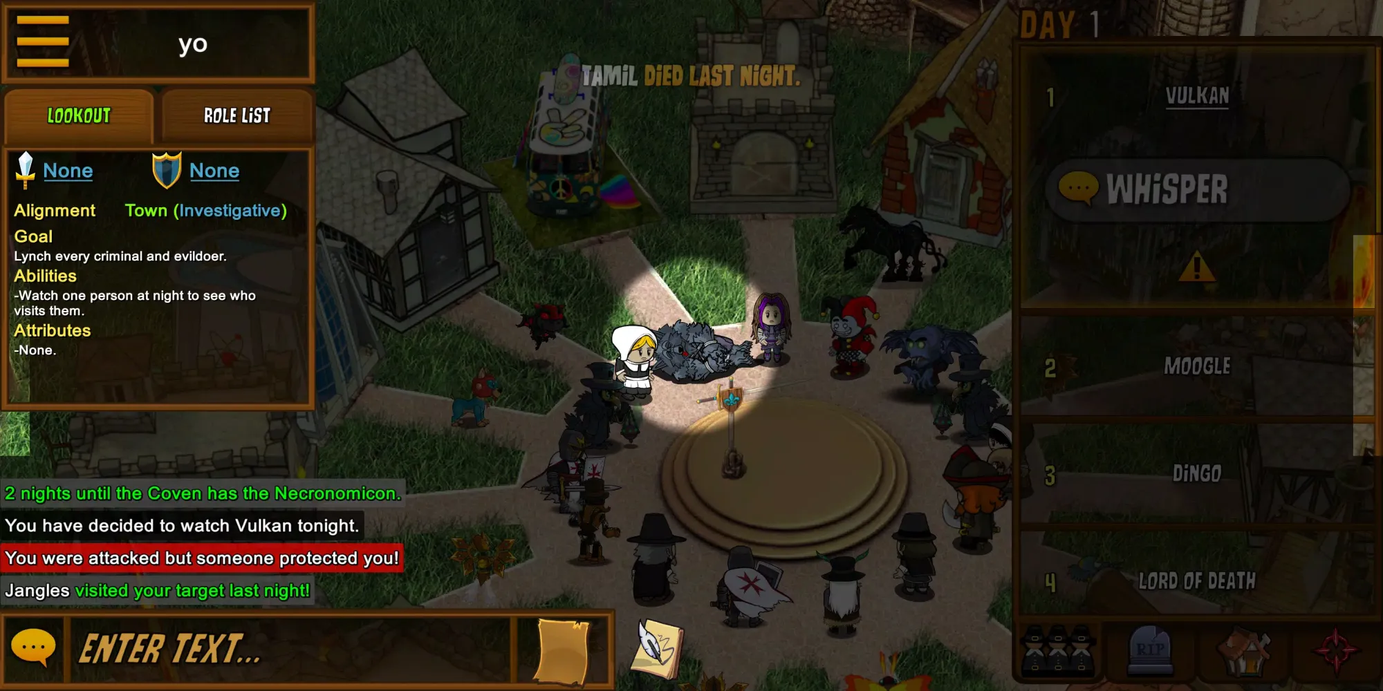 Tangkapan layar Town of Salem