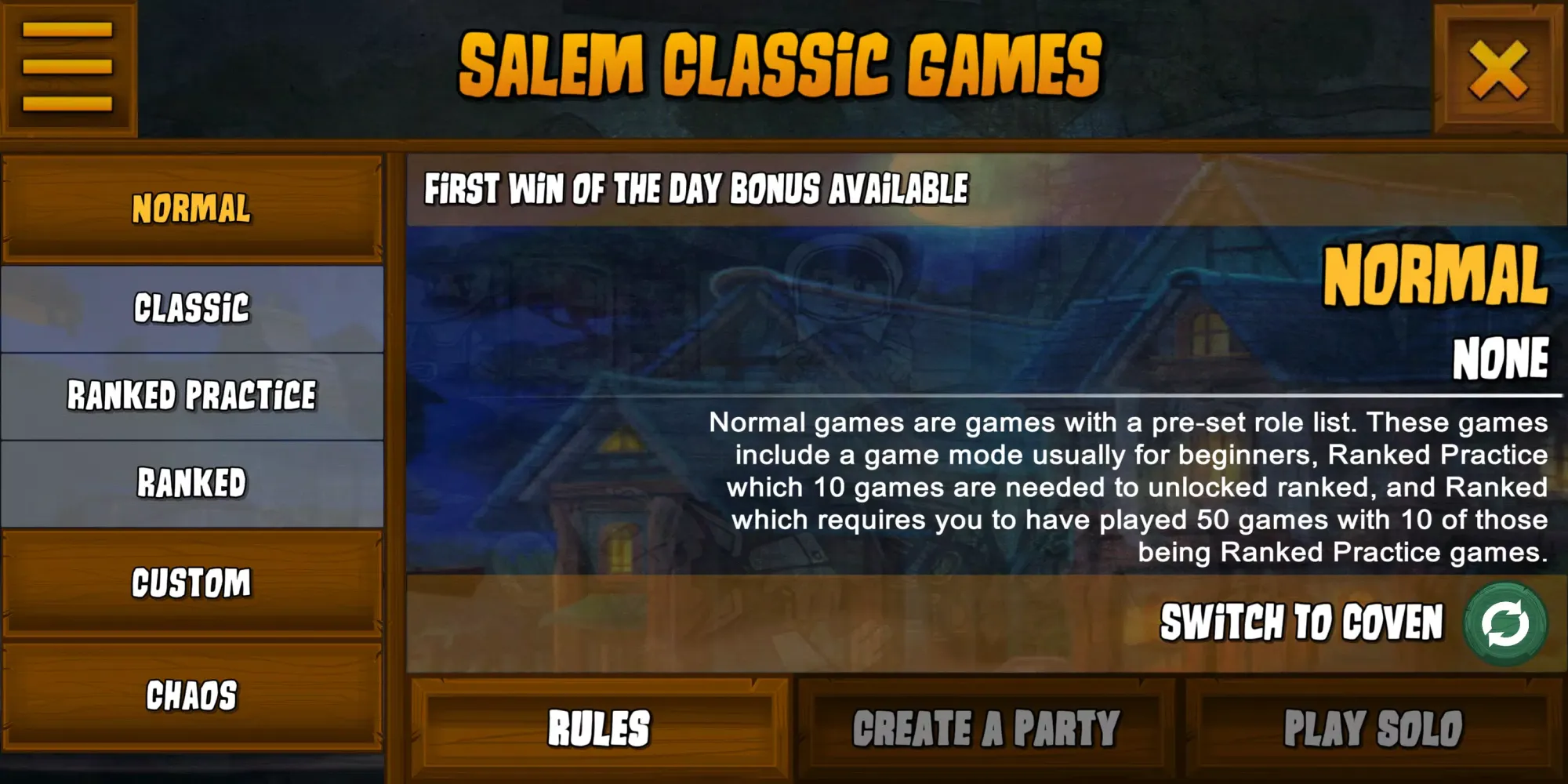Tangkapan layar Town of Salem