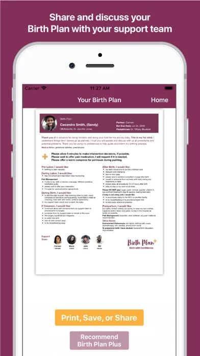 Birth Plan Plus Screenshots