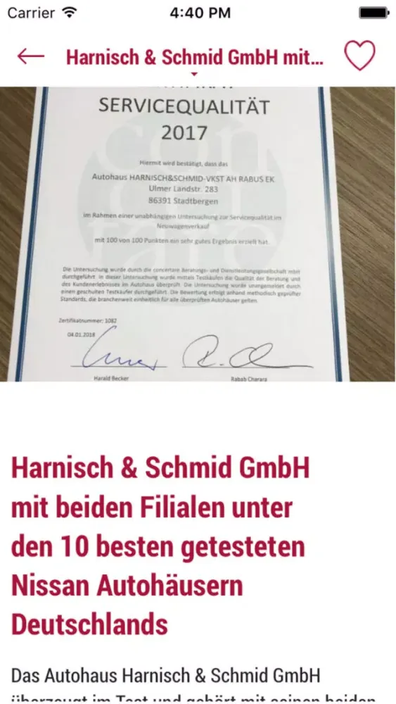 Zrzuty ekranu Harnisch & Schmid GmbH