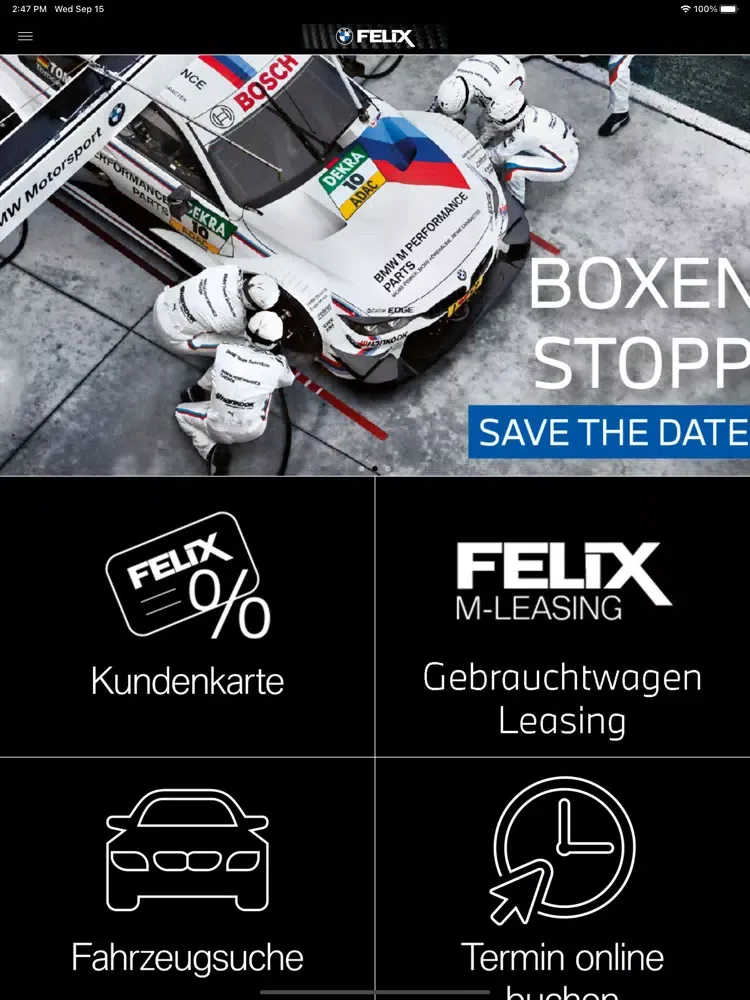 Captures d'écran de BMW FELIX App iPad 