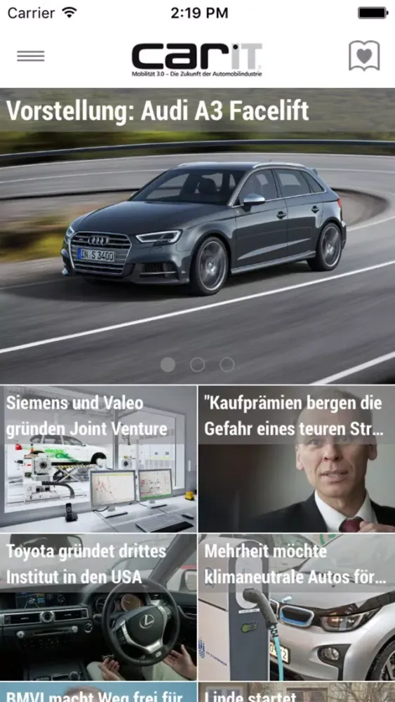 Capturas de pantalla de carIT News