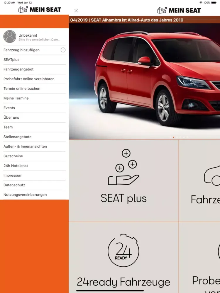 MEIN SEAT - SEAT Deutschland iPad  스크린샷